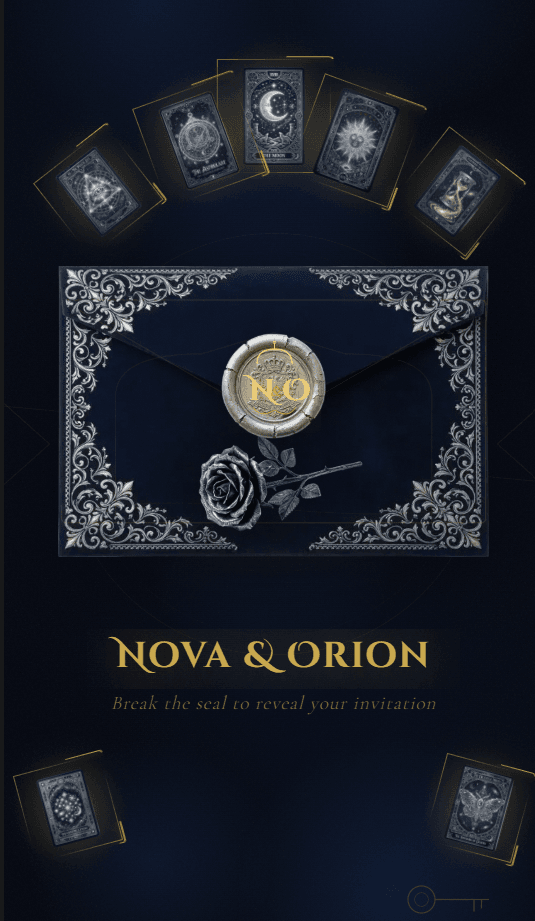 Written in the Stars wedding invitation preview