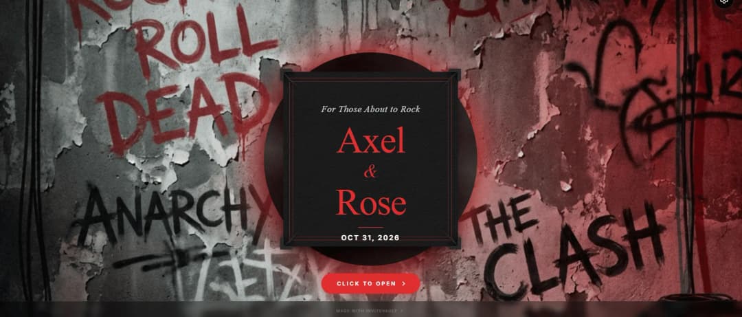 For Those About to Rock wedding invitation preview